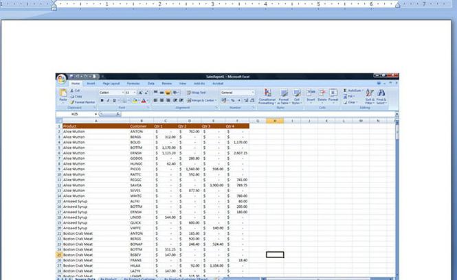 כיצד להעביר את הטבלה מ - Excel ל - Word