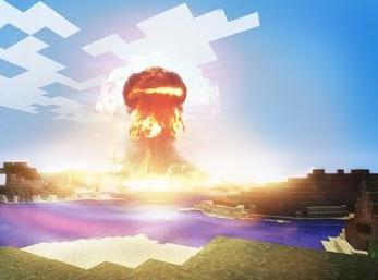 פיצוץ של פצצה גרעינית ב מאינקראפט
