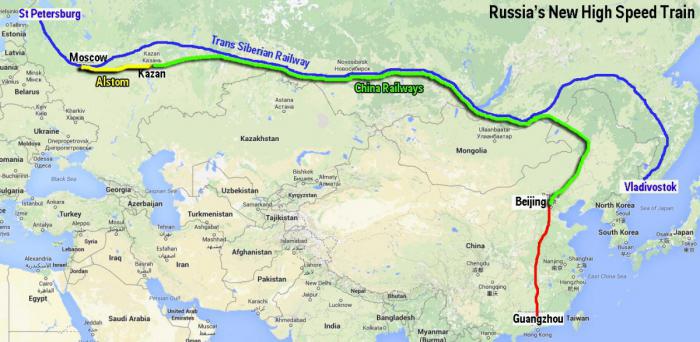 מוסקבה, בייג 'ין במהירות גבוהה הרכבת: בנייה, תוכנית, פרויקט ומיקום על המפה