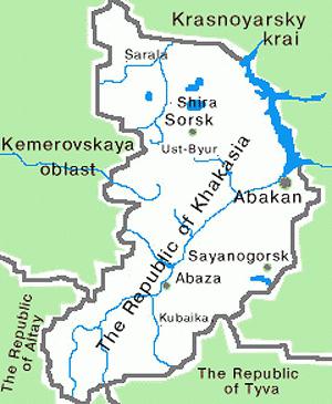 מפת Khakassia עם מראות 
