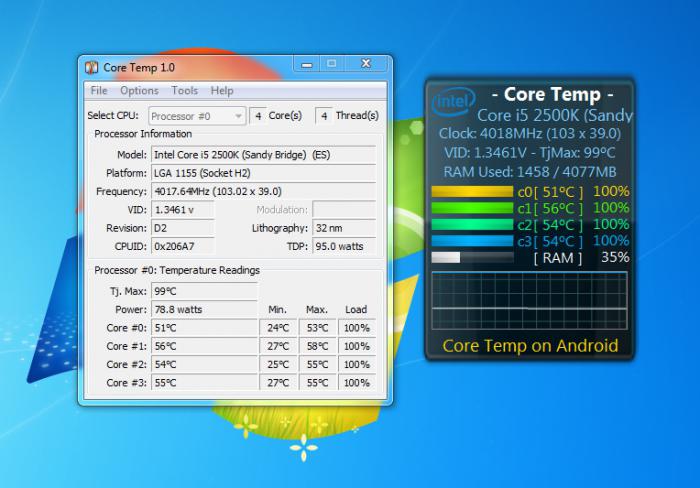 איזה גאדג'ט טמפרטורת המעבד הוא טוב יותר עבור Windows 7?